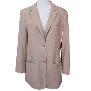 CHADWICKS Linen Blend Classic Blazer Jacket 14 Tan Khaki‎ Career Business Casual
